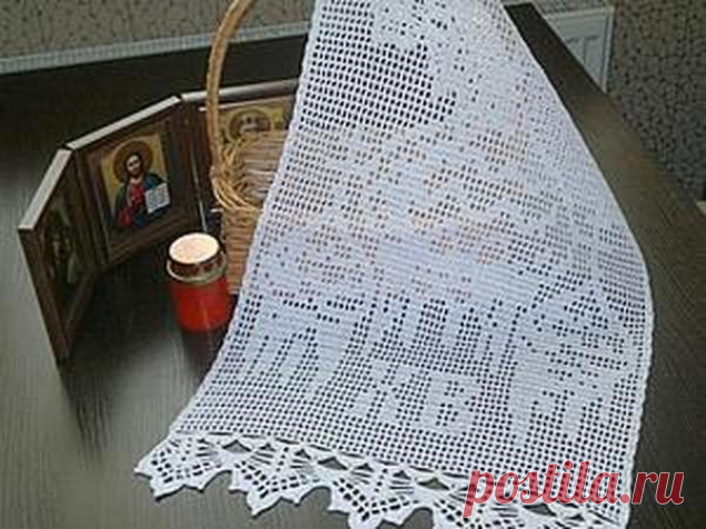Вяжем пасхальную салфетку - Ярмарка Мастеров - ручная работа, handmade