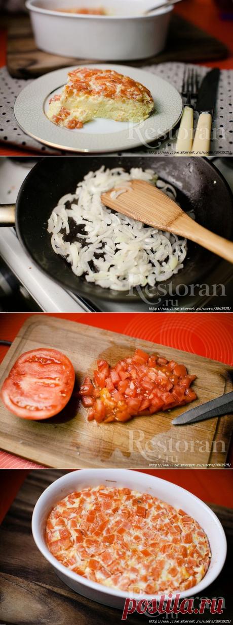 Рецепт, как сделать омлет пышным (омлет с помидорами).