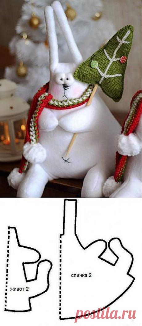 Сидячий заяц – интересный вариант текстильной игрушки: выкройка