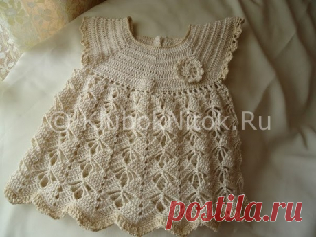 Пастельное платье для девочки крючком. Схемы.