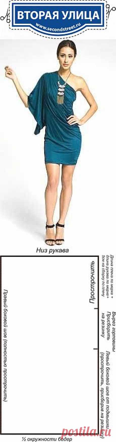 Платье на одно плечо / Простые выкройки /