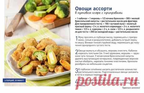 Овощи ассорти в нутовом кляре с приправами