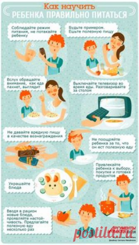 Как научить ребенка правильно питаться