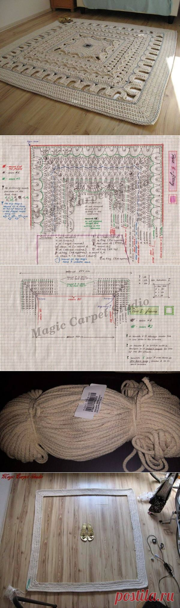Шикарный коврик крючком