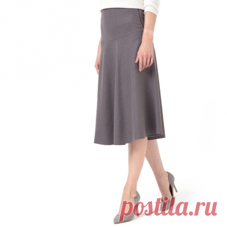 Юбка-миди (из драпа) серый R Essentiel | купить в интернет-магазине La Redoute