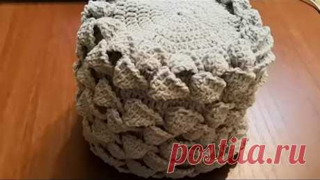 Шапочка ,,Тунисские Лепестки,, в стиле 3D.