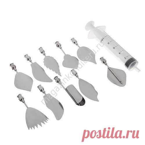Шприц для работы с желе для 3D торта, 10 насадок-игл