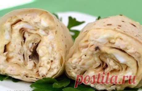 РУЛЕТЫ ИЗ ЛАВАША С КУРИЦЕЙ | Поваренный сайт