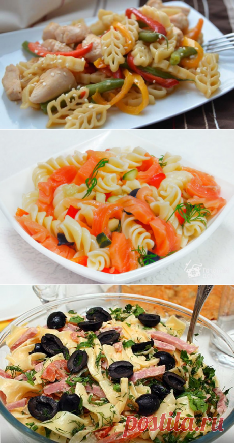 Салат с макаронами (теплый, с сыром): рецепты с фото пошагово