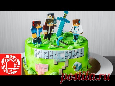 Торт Майнкрафт на День Рождения мальчику. Cake Minecraft