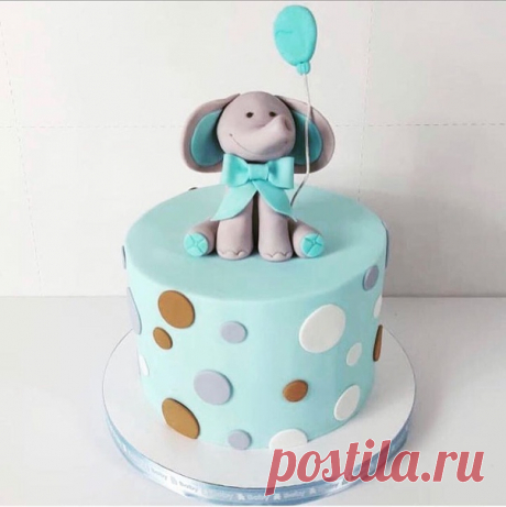 Детский тортик со слоником, на годик мальчика
