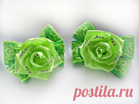 Ribbon flowers \ Цветы из лент \ мастер класс \ DIY