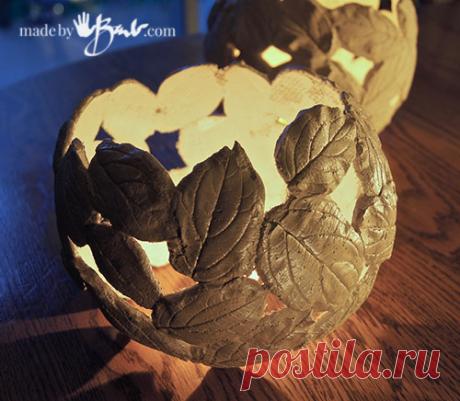 Кружевной круг из кружевных листьев - Made By Barb - натуральные литые бетонные листья с использованием деформируемой формы