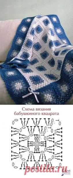 Схема вязания бабушкина квадрата