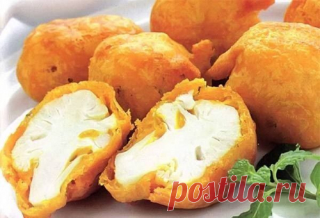 Румяная нежная цветная капуста в кляре – быстрое и вкусное угощение — Вкусные рецепты