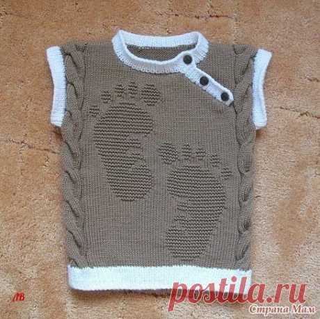 Детский жилет с теневым узором