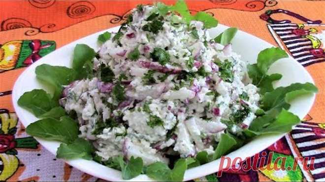 Пикантный салат из редиса с творогом. Просто, полезно и очень вкусно!