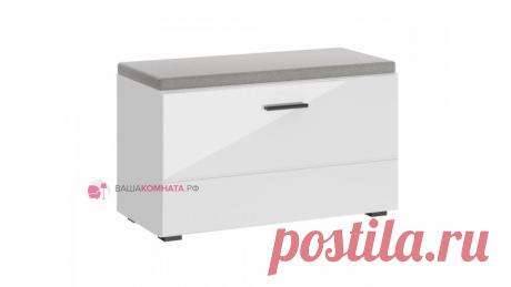 Тумба для обуви GLOSS SL - Белый / Белый глянец - купить по цене 3990 ₽, в Санкт-Петербурге