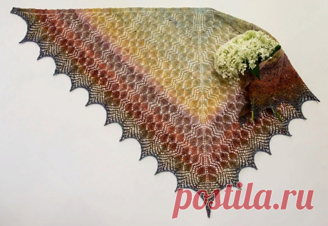 Clematis Leaves Shawl от Denise Bartels, схема в PDF с описанием Clematis Leaves Shawl от Denise Bartels в PDF, скачайте схему бесплатно и свяжите своими руками.
