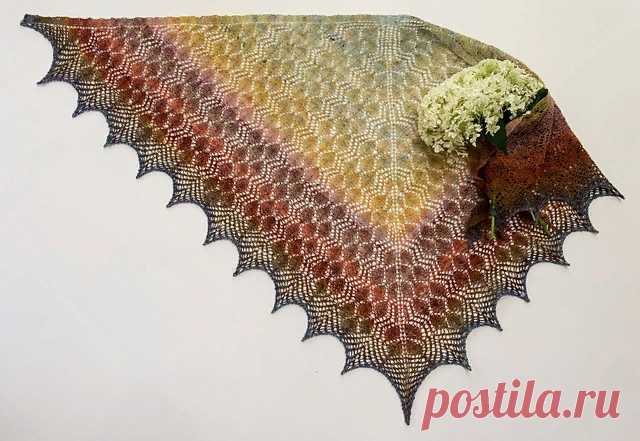 Clematis Leaves Shawl от Denise Bartels, схема в PDF с описанием Clematis Leaves Shawl от Denise Bartels в PDF, скачайте схему бесплатно и свяжите своими руками.