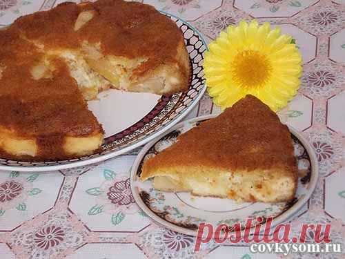 Яблочно-апельсиновый пирог с заливкой