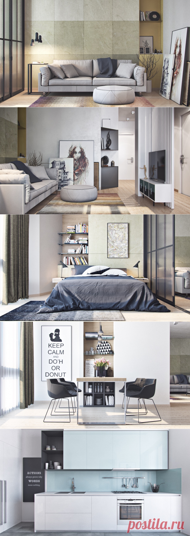 4 Small Apartment Designs Under 50 Square Meters