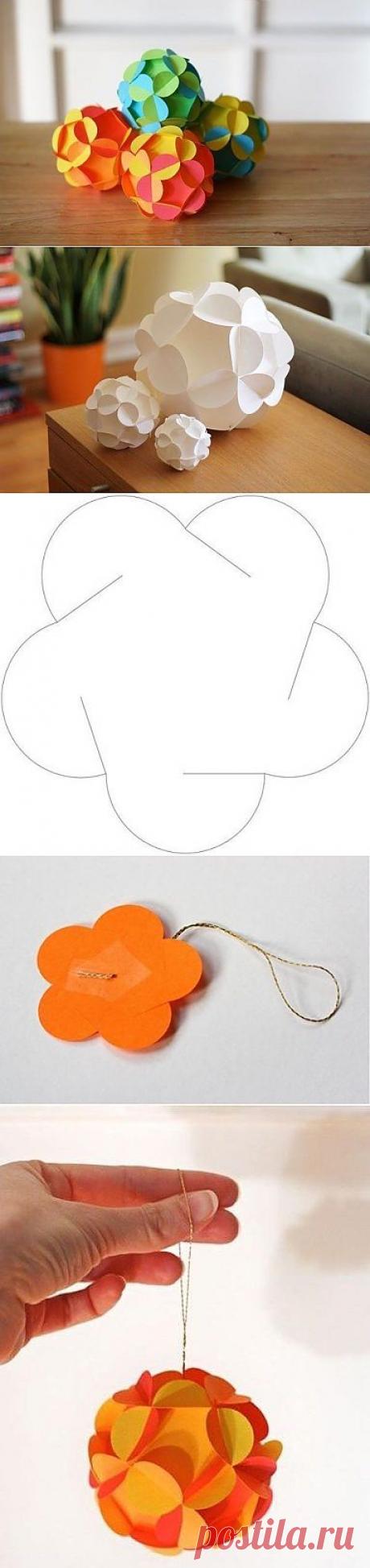 Новогодние шары из бумаги