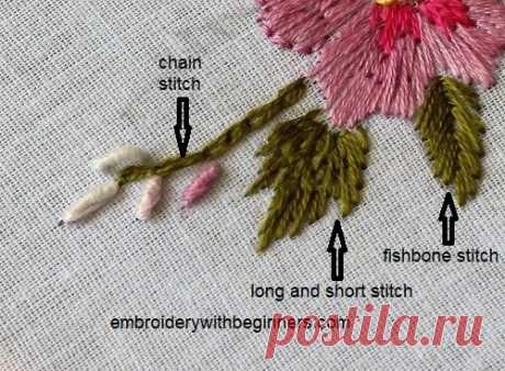 (Embroider With Me 1) Leaves part 2 | Embroidery For Beginners