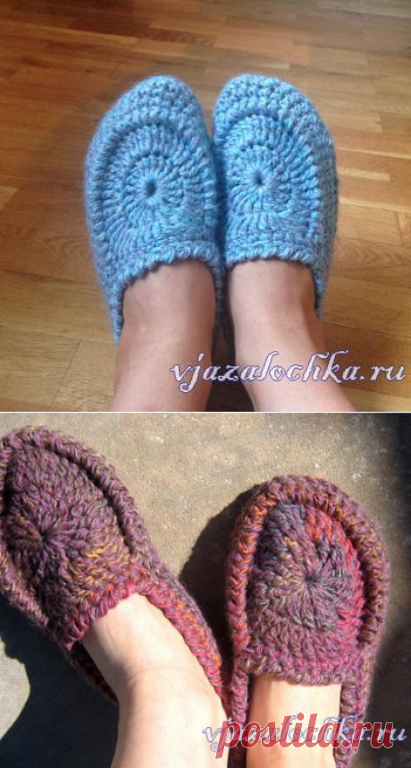 Домашние тапочки крючком