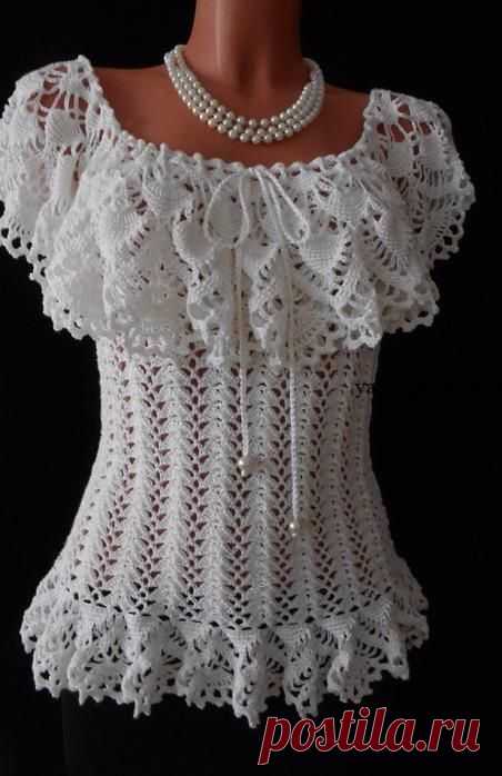 Нарядный топ крючком схема