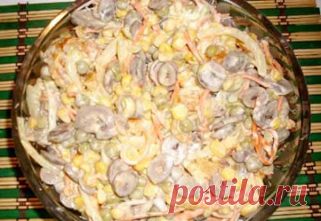 Салат с куриными сердечками и корейской морковью