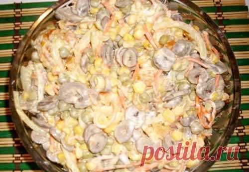 Салат с куриными сердечками и корейской морковью