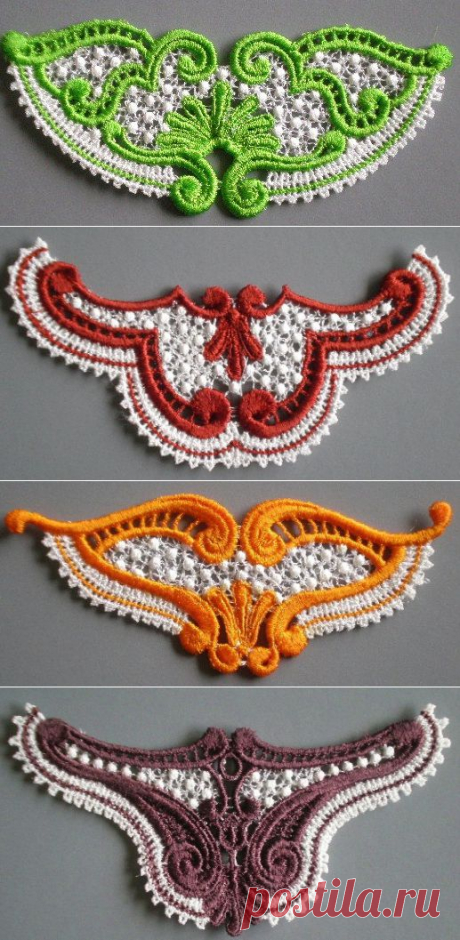 Embroidered Battenburg Lace Appliques in by ElsieMichelleDesigns