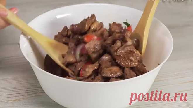 Печень куриная с овощами (по-грузински).
