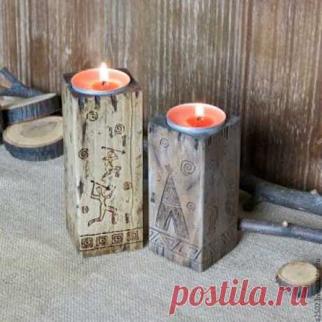 Декоративные  #подсвечники для интерьера с #выжиганием. Два деревянных подсвечника добавят тепла и уюта вашему дому...,станут отличным #подарком друзьям и близким...Подсвечники искусственно состарены, этническая "наскальная" живопись придаст экзотики Вашему интерьеру и не оставит равнодушными Ваших гостей.
Цена : 1100 руб., ценауказана за два подсвечника.
#дерево  #выжигание #уютныйдом #этно #индейцы #наскальнаяживопись #подсвечник