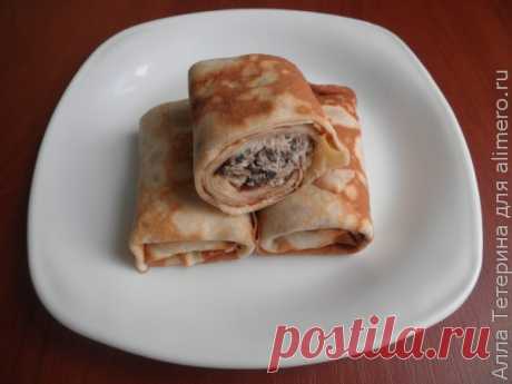 Блинчики с курицей и грибами