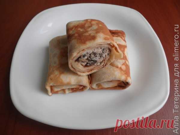 Блинчики с курицей и грибами