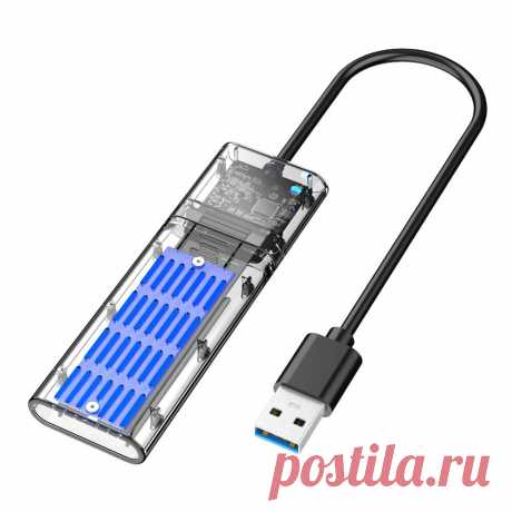 Aoduke jms578 sata m.2 ngff external hard drive enclosure ssd solid state usb3.1 gen1 transparent mobile hard disk box with usb cable dm201su Sale - Banggood.com