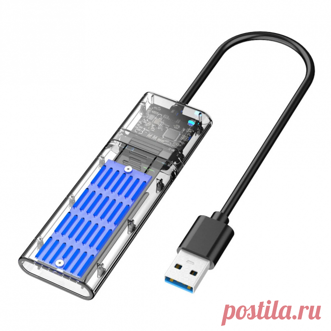 Aoduke jms578 sata m.2 ngff external hard drive enclosure ssd solid state usb3.1 gen1 transparent mobile hard disk box with usb cable dm201su Sale - Banggood.com