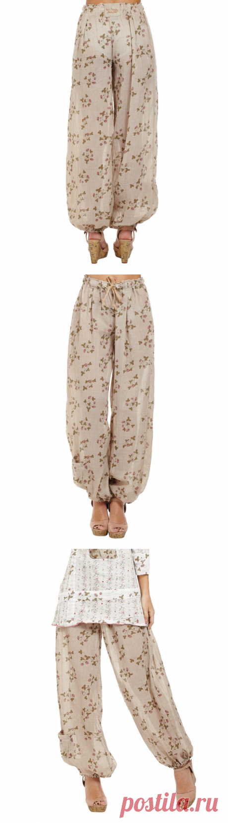 Ian Mosh Beige Floral Harem Pants | zulily