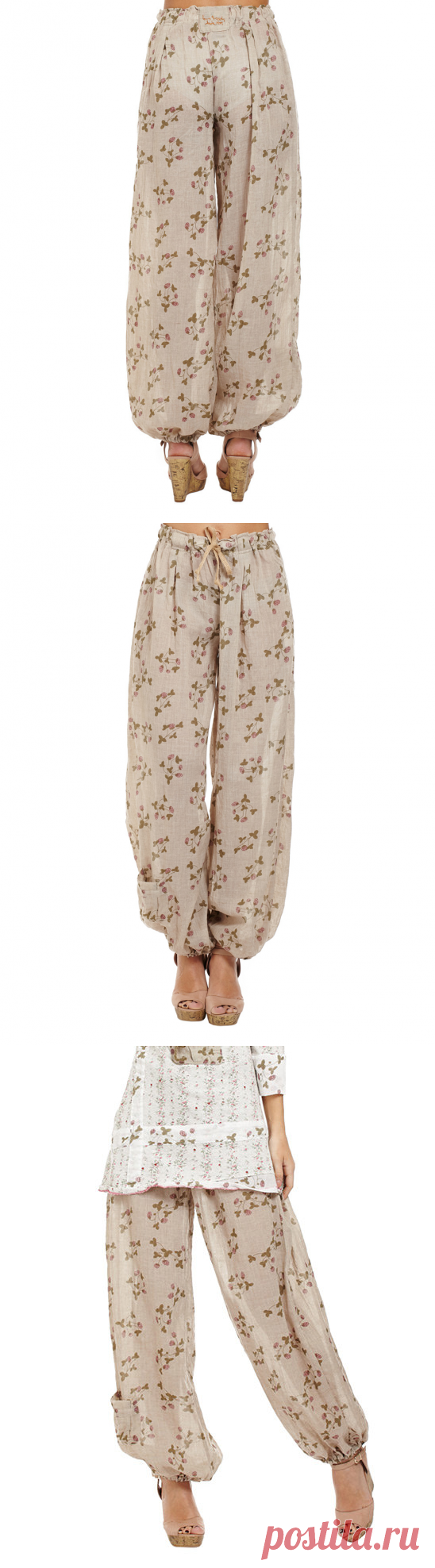 Ian Mosh Beige Floral Harem Pants | zulily