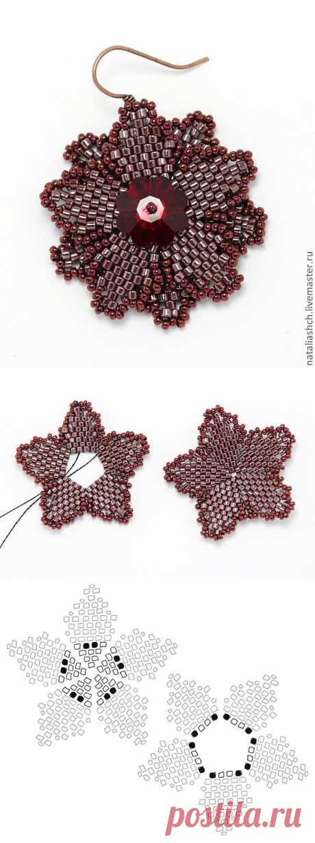 МК: Серьги - цветок с кристаллом - Ярмарка Мастеров - ручная работа, handmade