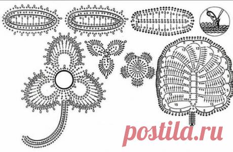 Мотивы для ирландского кружева, в копилку мастерице