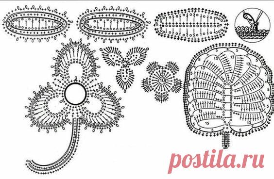 Мотивы для ирландского кружева, в копилку мастерице