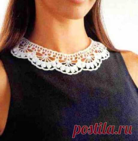 Кружевной воротник и схема вязания