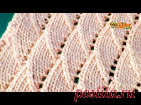 Cómo Tejer PUNTO HOJAS MARAVILLOSAS - 2 agujas (520)