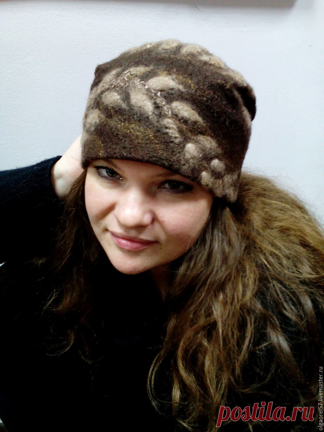 Шапка валяная Листья – купить в интернет-магазине на Ярмарке Мастеров с доставкой
