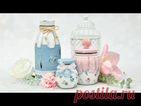 Decoupage słoiki z efektem firanki - DIY tutorial