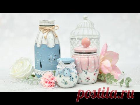 Decoupage słoiki z efektem firanki - DIY tutorial