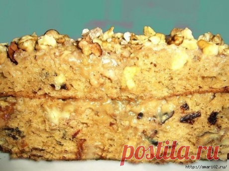 Лакомка с орехами и сгущённым молоком..